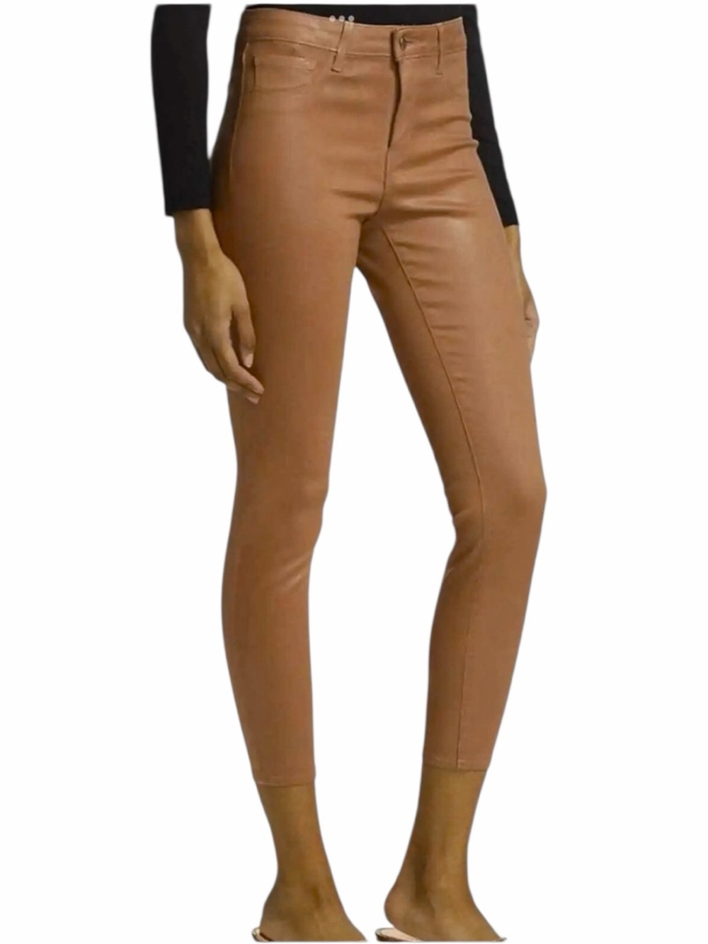 L’AGENCE ✘ Margot High Rise Skinny Java Coated Brown Stretch Jeans USA 30 $275